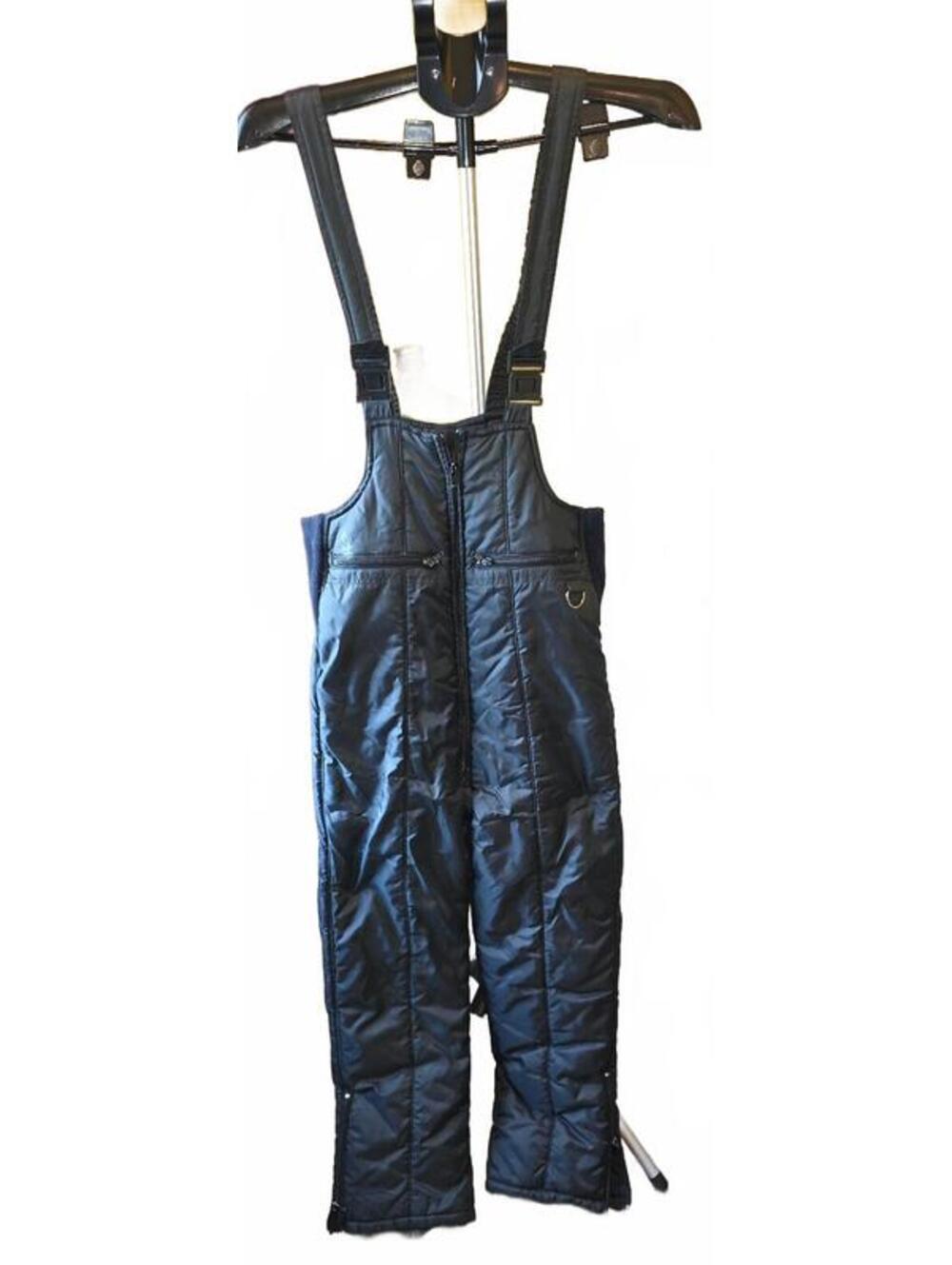 Swiss Alps Black Nylon Ski Snow Pants Bib Overalls Size M
